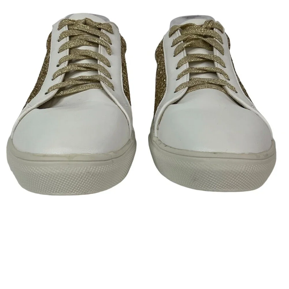 Camel Toes Women’s 11 Pink Gold Metallic Glitter Leather Sneakers Fashion Shoes